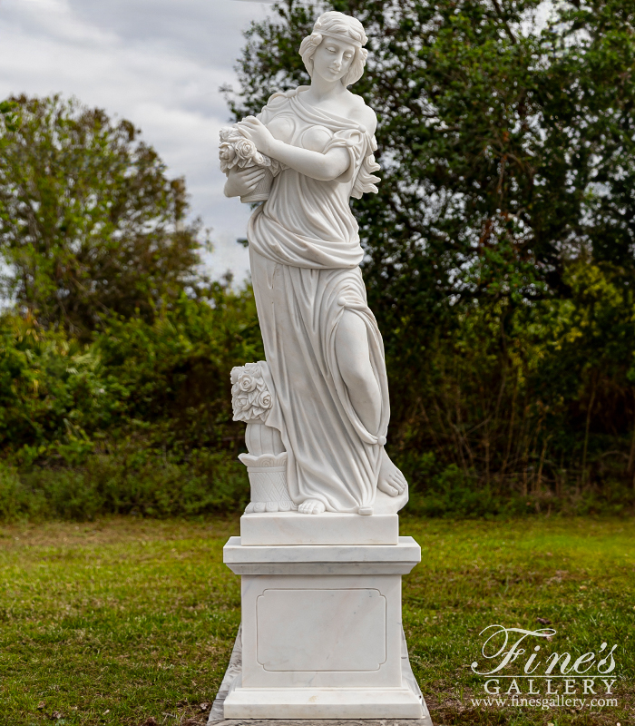 Marble Statues  - Four Seasons Statue Set In AAA Grade Statuary Marble - MS-1282